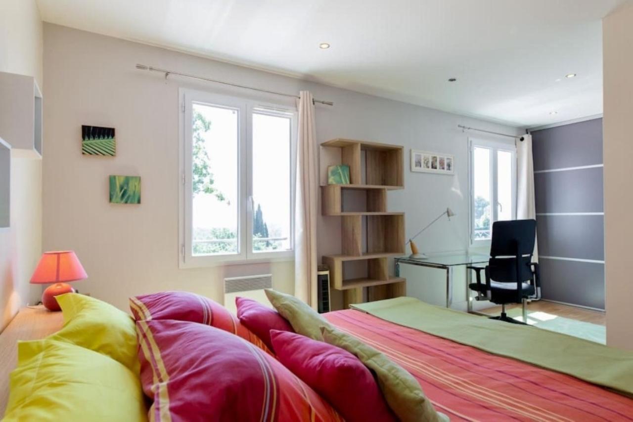 Cote D'Azur, Villa New Gold Dream With Heated And Privat Pool, Sea View Le Rouret Ngoại thất bức ảnh